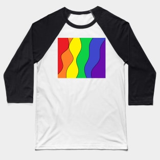 Wavy Rainbow Baseball T-Shirt